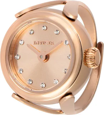 Produktbild von Invicta Mini Ring 48575 Damen Uhr - Quarzwerk - Edelstahl mit rosa Zifferblatt - 17 mm