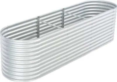 Image de Lit surélevé de jardin 320x80x81 cm Acier galvanisé Argenté
