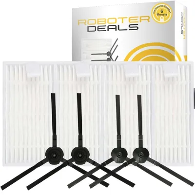 Produktbild von Zubehör Set, Ersatzteile Kit für ILIFE / ZACO V3, V5s Pro, V5x (4x Seitenbürste, 4x Filter)
