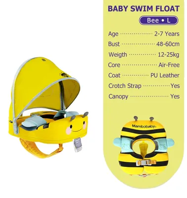 Produktbild von Baby Schwimmring, Sicherheitsgurt, abnehmbares Sonnendach, Luftfreier L Baldachin