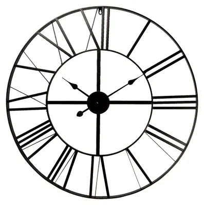 Produktbild von Clayre & Eef Wanduhr Ø 80 cm Schwarz Metall