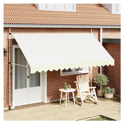 Produktbild von Manuelle Markise Creme 400x120cm, Polyurethanbeschichtet, für Balkon und Garten