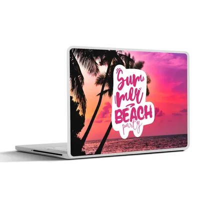 Produktbild von MuchoWow® Laptop Aufkleber Sticker Cover Sommer - Strand - Sonnenuntergang - Zitat 32.5x23.5 cm - Sticker für Laptop - Selbstklebend