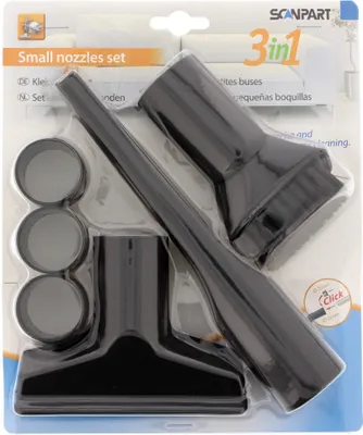 Produktbild von Scanpart Kleindüsenset 3-teilig Universal 35/32 mm , Polsterdüse, Fugendüse, Möbelpinsel, Staubsaugerdüse, 1190000112