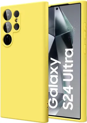 A yellow phone case is shown next to a smartphone displaying marketing text.