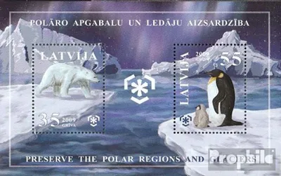 Produktbild von Briefmarken Lettland 2009 Mi Block26 (kompl.Ausg.) postfrisch Polargebiete