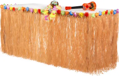 Zdjęcie produktu dla Dekoracja stołu z rafii Hawaii w kolorze beżowym 275x75cm - rozmiar uniwersalny