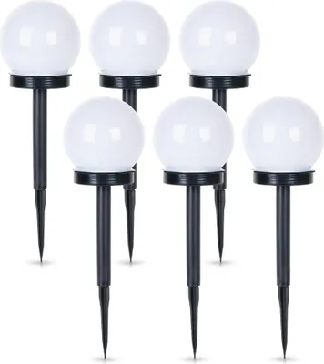 Image de 6 lampes solaires de jardin Lampadaires LED sphériques avec capteur