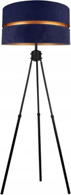 Produktbild von Stehlampe Wohnzimmer Dunkelblau-Gold Stehleuchte Dreibeinstativ Standleuchte Design Modern E27 aus Serie N340 (N340-DBDB)