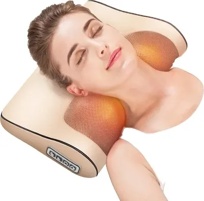 Image de Coussin de massage, chauffage infrarouge, massage par pétrissage Shiatsu, prise UE, RP2-J (or)