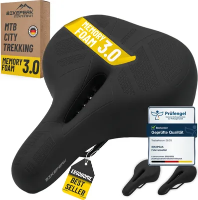 Produktbild von BikePeak Sattel City mit Memory-Schaum