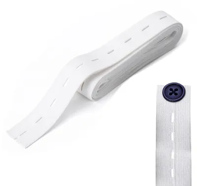 Knopflochgummiband 20 mm x 10 m, weiß, elastisch, dehnbar