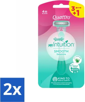 Produktbild von Wilkinson – Einwegrasierer – Quattro für Frauen – Präzise – 4 Klingen - Vorteilspack - 2 Stücke