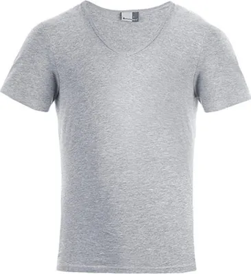 Produktbild von Slim-Fit V-Ausschnitt T-Shirt Herren, Sportgrau, XXL