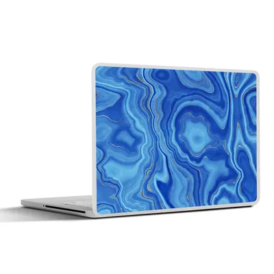 Produktbild von MuchoWow® Laptop Aufkleber Sticker Cover Blau - Achatgeode - Steine - Marmor 40x30 cm - Laptop Dekoration - Selbstklebend