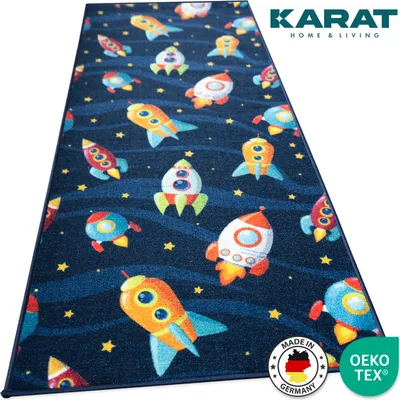 Obrázek produktu pro Kobercový běhoun Balloons&Rockets barevný dětský koberec Cute Rockets 80 x 150 cm