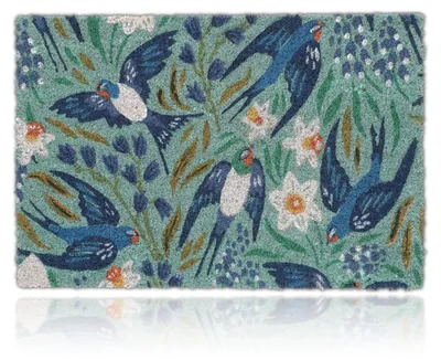 Image de Tapis d'entrée Relaxdays en fibre de coco, motif hirondelles, 40 x 60 cm, résistant aux intempéries, pour l'intérieur et l'extérieur, multicolore, Image générée par une IA