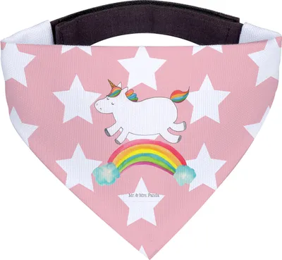 Produktbild von Mr. & Mrs. Panda Hundehalstuch L Einhorn Regenbogen - Rot Pastell - Geschenk, Einhornpower, Dreieckstuch, Unicorn, Glitzer, Halstuch Hund, für, Hunde, Erwachsenwerden