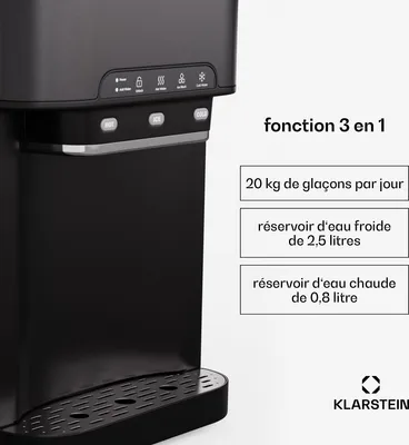 Image de Klarstein Machine a Glacons pour la Maison, Capacité de 3L, Fabrique Rapidement Jusqu'à 20kg de Glacons, Machine a Glaces Petits et Grands Glaçons en Forme de Balles, Autonettoyante, Ice Maker Cuisine