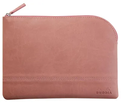 Produktbild von Rhodia Etui Zip KLeder 16x22 rosahz