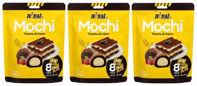 Produktbild von Royal Family Mochi Tiramisu und Creme 8 einzeln verpackt 120g 3er Pack
