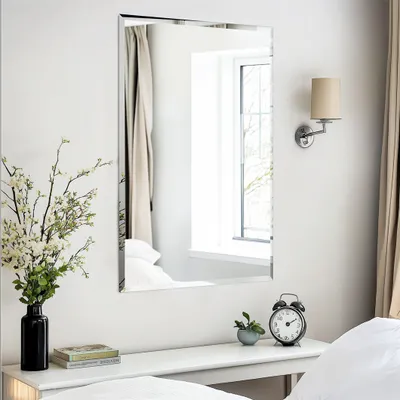 Produktbild von ARTLOGE Moderner Wandspiegel, Rahmenloser Dekorspiegel Rechteckiger Spiegel, , Wandmontage Flurspiegel,für Badezimmer Wohnzimmer Schlafzimmer 70×100cm