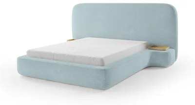 Produktbild von Polsterbett mit Bettkasten Genz Eisazur 140 × 200 cm