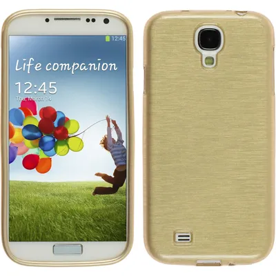 Produktbild von PhoneNatic Case kompatibel mit Samsung Galaxy S4 - gold Silikon Hülle brushed Cover