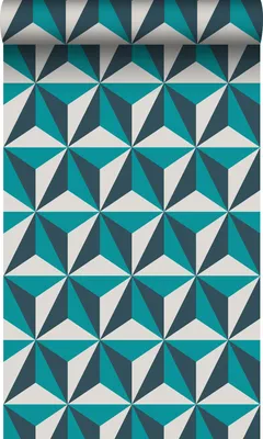 Produktbild von Origin Wallcoverings Tapete 3D-Muster Türkis 53 cm x 10.05 m