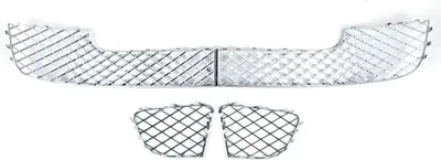 Obrázek produktu pro Happiq Mřížka Veltrix - Sada spodní přední mřížky pro Bentley Continental GT/GTC (2012-2016) - Chrom - Prémiová spodní mřížka nárazníku - Autopříslušenství