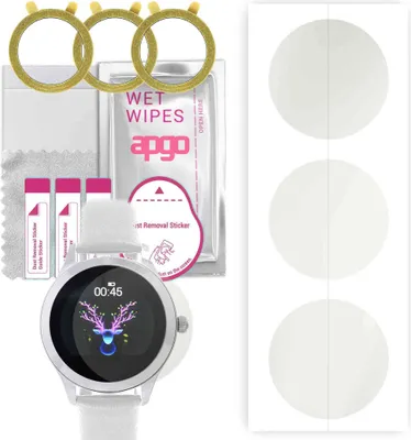 Produktbild von apgo 3 Stück Schutzfolie, Matt, kompatibel mit Rubicon RNBE36 Smartwatch, Hydrogel Displayschutzfolie mit Positionierhilfe, Displayfolie, robust und kratzfest