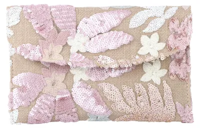 Image de Solidchoice - Pochette vintage à fleurs pour femmes, avec broderie et paillettes