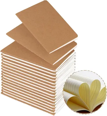 Produktbild von Notizbuch Kraft-Notizbuch, A6, liniertes Notizbuch, Set mit 30 Notizbüchern, kleines Notizbuch, blanko, mit 60 Seiten (30 Blatt), Notizblock f