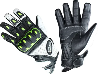 Obrázek produktu pro Rukavice moto BRAZILIA kožené krátké černé/bílé - XXL