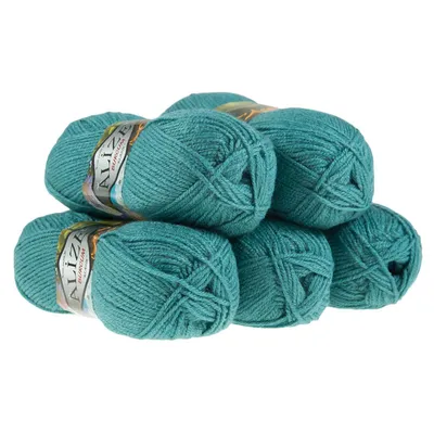 Produktbild von 5 x 100g Strickgarn Strickwolle Alize Burcum uni / einfarbig, wähle deine Farbe
