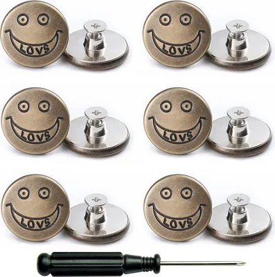 Produktbild von INF Metall Jeansknöpfe Ersatz-Set - Nähfrei, Abnehmbar (12er-Pack)