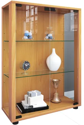 Immagine prodotto di Vetrina in piedi | Vetro con vetro di sicurezza ESG | Dimensioni ca. H. 80 x W. 60 x D. 25 cm | Vetro espositore per stand | Moderno e salvaspazio | Espositore in vetro – Sintalo