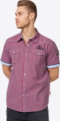 Zdjęcie produktu dla Koszula męska z krótkim rękawem slim fit BERNY Red/Blue/White L Lonsdale