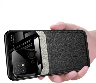 Produktbild von Redmi 10C Hülle, TPU Stossfest Anti-rutsch Leder Glas Len Hybrid Schutzhülle für Xiaomi Redmi 10C Schwarz