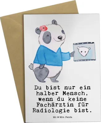 Produktbild von Mr. & Mrs. Panda Grußkarte Fachärztin für Radiologie Herz - Weiß - Geschenk, einladungskarten, dankeskarten, hochzeitskarten, weihnachtskarten, osterkarte