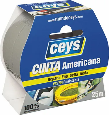 Obrázok produktu pre Strieborná lepiaca páska Ceys (25 m x 50 mm)