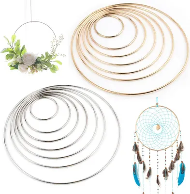 Produktbild von 14 Stk. 7 Größen Metallringe Drahtring Metall Ringe Hoops für Traumfänger