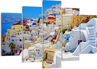 Produktbild von Bild auf Leinwand - Leinwandbild - Griechenland insel tourismus santorini - 150x100cm - Wand Bild - Wanddeko - Leinwanddruck - Bilder - Kunstdruck - Leinwand bilder - Wandkunst - EA150x100-2651