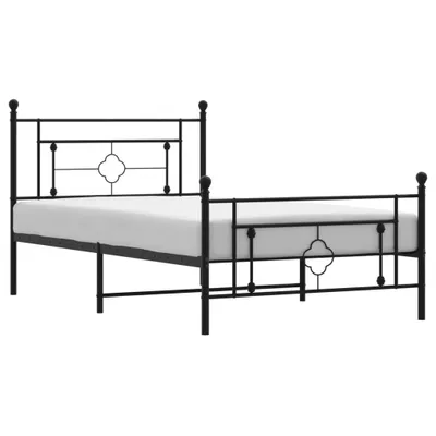 Produktbild von vidaXL Bettgestell mit Kopf- und Fußteil Metall Schwarz 107x203 cm