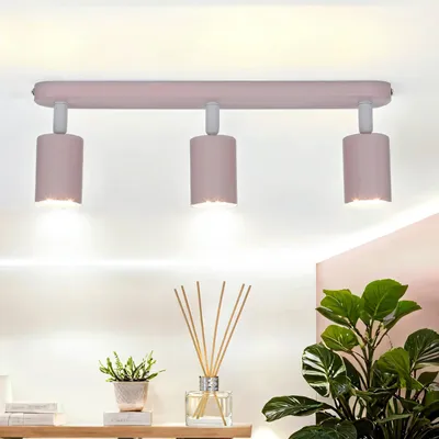 Produktbild von Kinderzimmerlampe Metall verstellbar Rosa GU10 3-flammig länglich