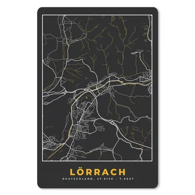 Produktbild von MuchoWow® Mauspad Mousepad Gold - Deutschland - Karte - Lörrach 18x27 cm - Mousepads - Maus Mat - Pad - Mausunterlage