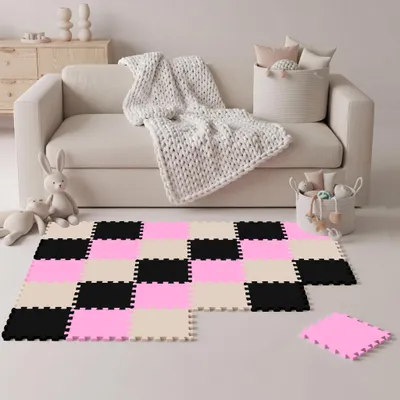 Produktbild von 27 Teile Baby Kinder Puzzlematte ab Null - 30x30 Puzzle Spielmatte Krabbelmatte, KI-generiertes Bild