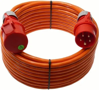 Produktbild von CEE Starkstromkabel H07BQ-F PUR-Leitung 5G1,5 / 5G2,5 16A wahlw. mit Phasenwender IP44 5-50m, Querschnitt:5x1.5mm², Phasenwender:nein, Länge:50m
