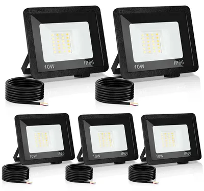 Obrázok produktu pre Ikodm LED reflektor vonkajší, 10W, IP66, s 3 teplotami farieb, 3000K/4000K/6500K, sada 5 kusov