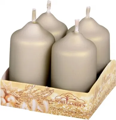 Image de Bougie de l'Avent métallique mat d4x7cm 4pcs